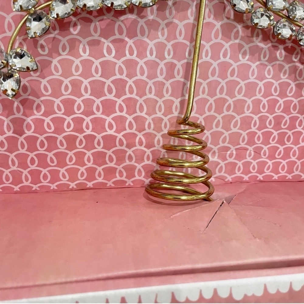 NEW Cupcakes and Cashmere Crystal Bow Tree Topper Gold Glam Holiday Decor NWT - Picture 9 of 9